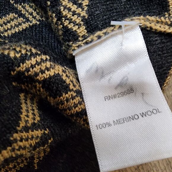 Pendleton Button Cardigan Sweater Soft Merino Wool Brown Black Button Medium - Picture 10 of 11